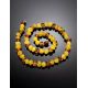 Honey And Cognac Amber Beaded Necklace, image , picture 2