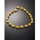 Honey Amber Necklace In Gold-Plated Silver The Algeria, image , picture 2