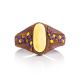 Brown Leather Cuff Bracelet With Honey Amber The Nefertiti, image , picture 3