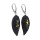 Dark Leather Amber Earrings The Nefertiti, image , picture 3