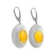 Amber Earrings In White Leather And Silver The Nefertiti, image , picture 3
