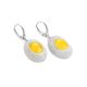 Amber Earrings In White Leather And Silver The Nefertiti, image , picture 4