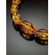 Olive Cut Amber Beaded Necklace, image , picture 2