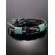Dark Leather Tie Bracelet With Green Amber The Copacabana, image , picture 2