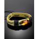 Leather Tie Bracelet With Lemon Amber The Copacabana, image , picture 2