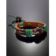 Brown Leather Tie Bracelet With Cognac Amber The Copacabana, image , picture 2
