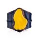 Dark Leather Cuff Bracelet With Honey Amber The Nefertiti, image , picture 3