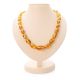 Olive Cut Amber Beaded Necklace, image 