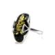 Green Amber Ring In Sterling Silver The Rendezvous, Ring Size: 13 / 22, image , picture 4