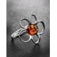 Sterling Silver Ring With Luminous Cognac Amber The Daisy, Ring Size: 10 / 20, image , picture 2