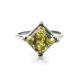 Geometric Silver Ring With Square Amber Stone The Athena, Ring Size: 8.5 / 18.5, image , picture 4