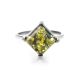 Geometric Silver Ring With Square Amber Stone The Athena, Ring Size: 11.5 / 21, image , picture 4