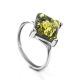 Geometric Silver Ring With Square Amber Stone The Athena, Ring Size: 11.5 / 21, image , picture 3