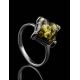 Geometric Silver Ring With Square Amber Stone The Athena, Ring Size: 7 / 17.5, image , picture 2