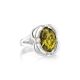 Green Amber Ring In Sterling Silver The Violet, Ring Size: 7 / 17.5, image 