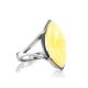 Leaf Cut Amber Ring In Sterling Silver The Petal, Ring Size: 11.5 / 21, image 