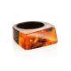 Boho Style Wenge Wood Ring With Bright Lemon Amber The Indonesia, Ring Size: 7 / 17.5, image , picture 3
