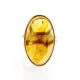 Adjustable Amber Ring In Gold-Plated Silver With Inclusions The Clio, Ring Size: Adjustable, image , picture 4