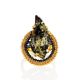 Adjustable Gold-Plated Ring With Green Amber The Triumph, Ring Size: Adjustable, image , picture 3