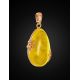 Honey Amber Teardrop Pendant In Gold-Plated Silver The Cascade, image , picture 3