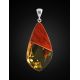 Handcrafted Padauk Wood Pendant With Lemon Amber The Indonesia, image , picture 3