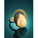 Gorgeous Gold-Plated Ring With Drop Cut Mammoth Tusk The Era, Ring Size: Adjustable, image , picture 2