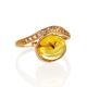 Amber Ring With Inclusions And Crystals In Gold The Clio, Ring Size: 7 / 17.5, image , picture 4