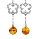 Amber Earrings In Sterling Silver With Inclusions The Clio, image , picture 5