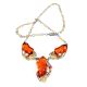 Cognac Amber Necklace In Gold-Plated Silver With Cultured Pearls The Triumph, image , picture 4