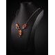 Cognac Amber Necklace In Gold-Plated Silver With Cultured Pearls The Triumph, image , picture 2