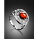 Cocktail Amber Ring In Sterling Silver The Helios, Ring Size: 10 / 20, image , picture 2