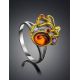 Bold Muticolor Gold-Plated Ring With Amber And Crystals The Beatrice, Ring Size: 11.5 / 21, image , picture 2