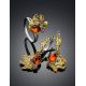 Bold Muticolor Gold-Plated Ring With Amber And Crystals The Beatrice, Ring Size: 11.5 / 21, image , picture 6