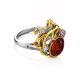 Bold Muticolor Gold-Plated Ring With Amber And Crystals The Beatrice, Ring Size: 4 / 15, image , picture 3