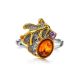 Bold Muticolor Gold-Plated Ring With Amber And Crystals The Beatrice, Ring Size: 6 / 16.5, image , picture 5