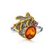 Bold Muticolor Gold-Plated Ring With Amber And Crystals The Beatrice, Ring Size: 11.5 / 21, image , picture 5