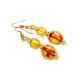 Multicolor Amber Braided Earrings With Glass Beads The Fable, image , picture 4