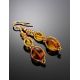 Multicolor Amber Braided Earrings With Glass Beads The Fable, image , picture 2