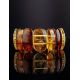 Multicolor Amber Flat Beaded Stretch Bracelet, image , picture 2