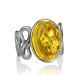 Bold Amber Ring In Sterling Silver The Fairy, Ring Size: 10 / 20, image , picture 4