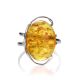 One Size Amber Ring In Sterling Silver The Vivaldi, Ring Size: Adjustable, image , picture 5