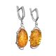 Drop Amber Earrings In Sterling Silver The Vivaldi, image , picture 3
