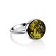 Stylish Adjustable Ring With Green Amber In Sterling Silver The Furor, Ring Size: Adjustable, image , picture 3