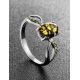 Amber Ring With Crystals In Sterling Silver The Raphael, Ring Size: 4 / 15, image , picture 2