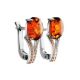 Latch Back Amber Earrings In Sterling Silver With Crystals The Raphael, image , picture 3