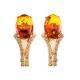 Amber Earrings In Gold-Plated Silver With Champagne Crystals The Raphael, image , picture 3