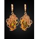 Amber Earrings In Gold-Plated Silver The Dew, image , picture 3