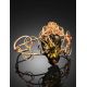 Handcrafted Amber Cuff Bracelet In Gold-Plated Sterling Silver The Dew, image , picture 2