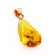 Drop Amber Pendant In Gold With Inclusion The Clio, image , picture 3