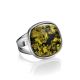 Green Amber Ring In Sterling Silver The Copenhagen, Ring Size: 9 / 19, image , picture 3